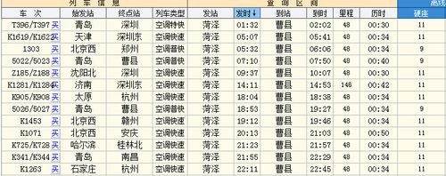 菏泽西客站到庄寨客车时刻表