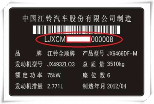 如何通过汽车VIN码识别就能看出车辆型号？