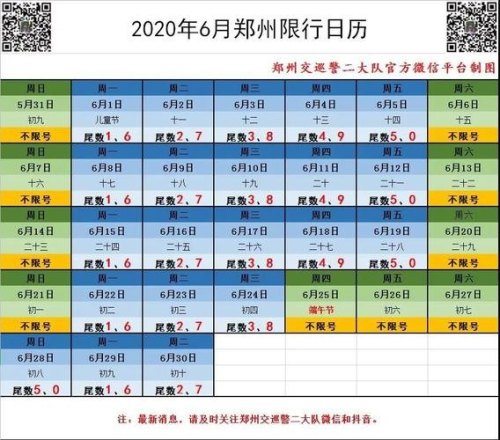 2023端午节郑州车辆限号不？