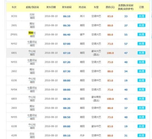 新郑机场有没有到南阳地区的长途汽车？