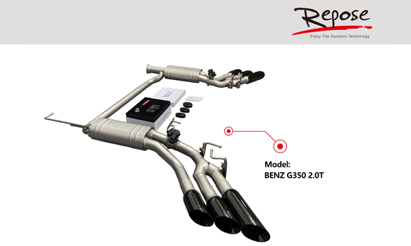 20款奔驰G350 2.0T Repose双边六出智能阀门排气